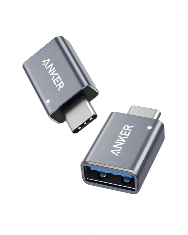 Anker Solix USB-C vers USB-A 3.0 adaptateur lot de 2 gris