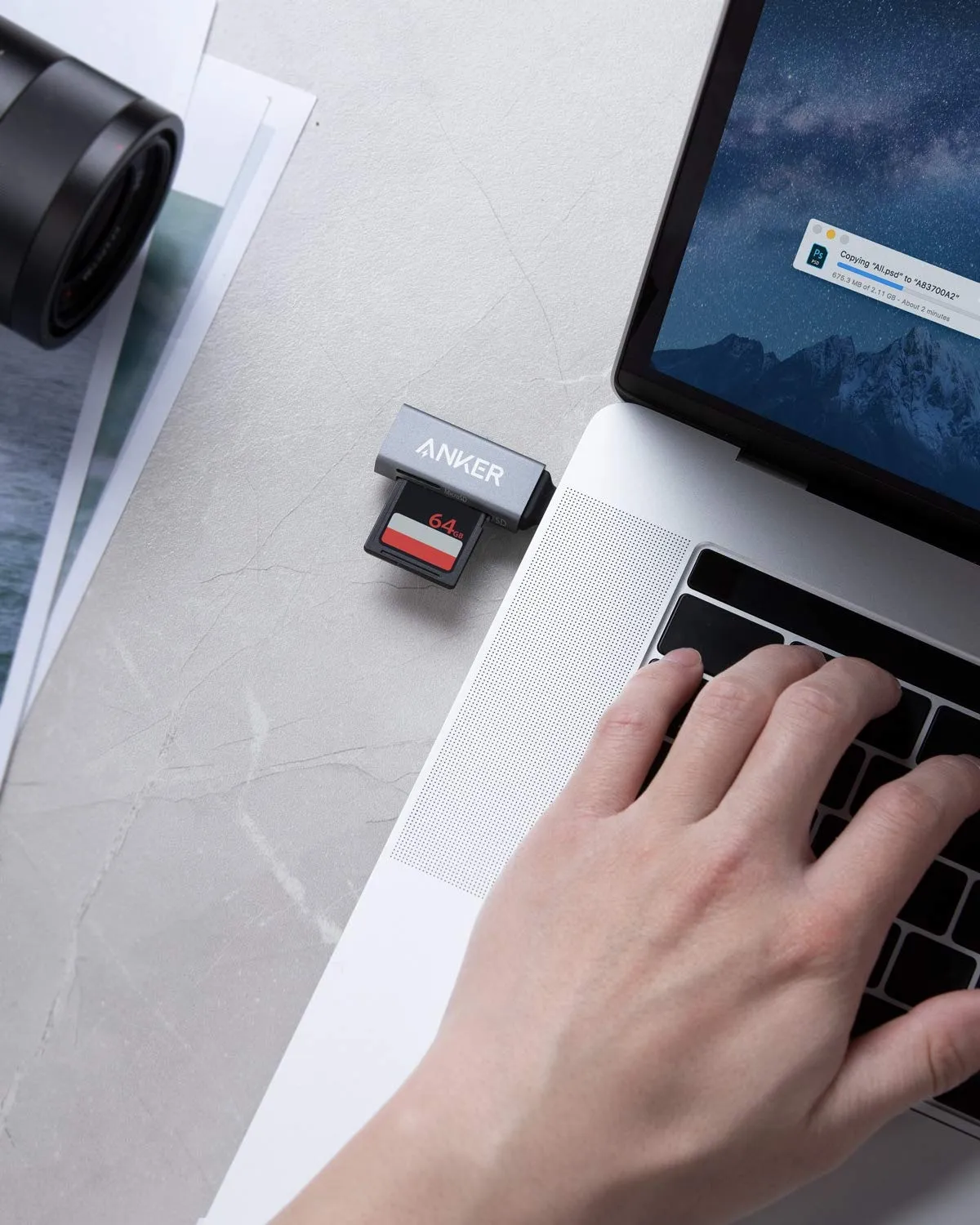 Anker lecteur de carte USB-C 2-en-1 SD microSD 5 Gbit/s
