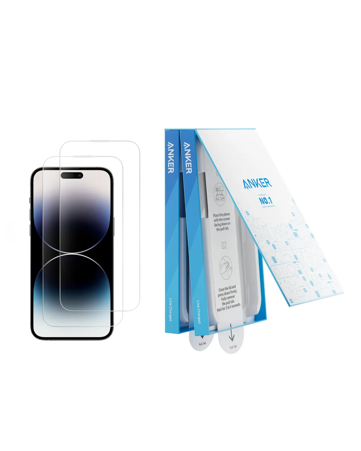 Anker Easy Fit verre trempé lot de 2