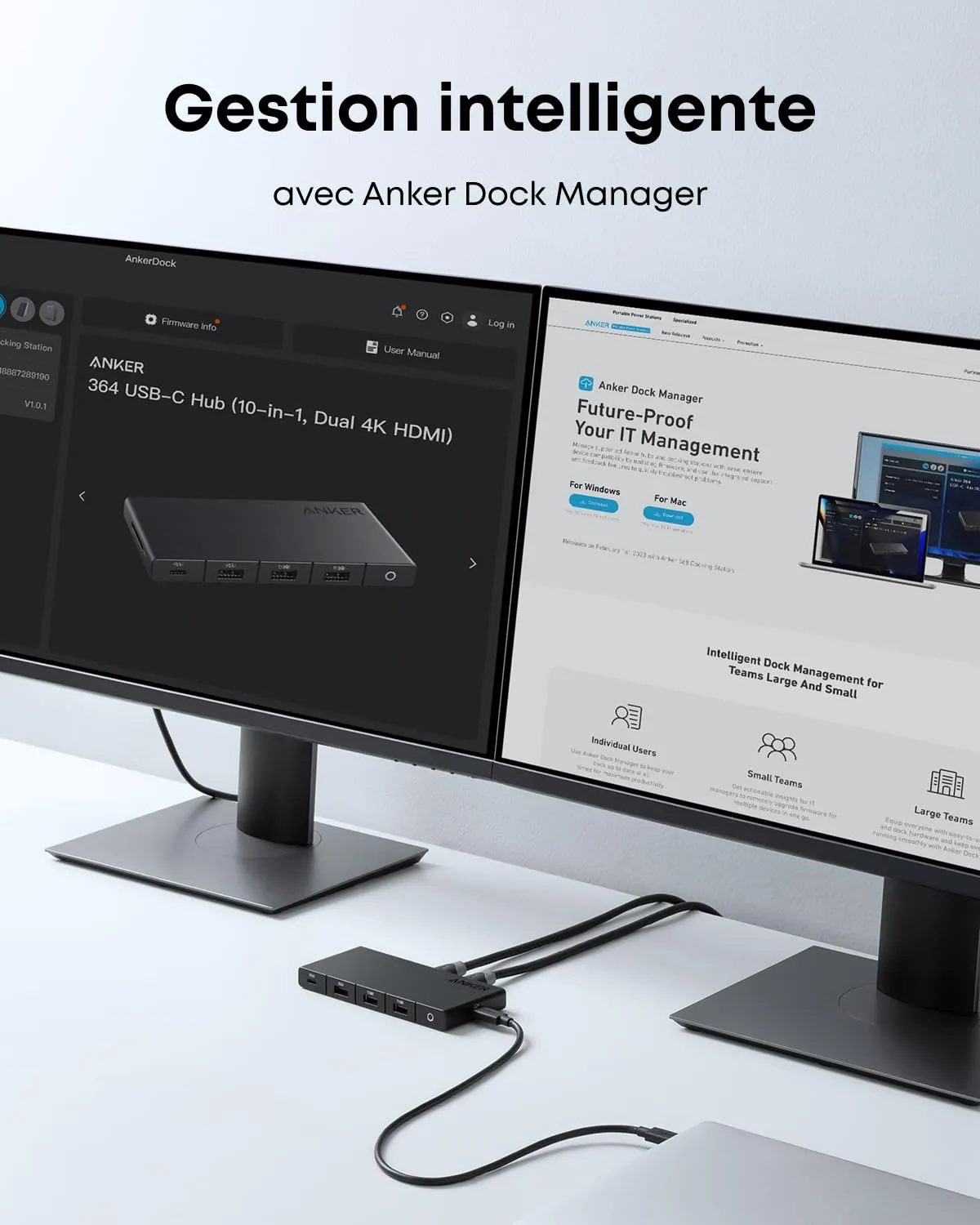 Anker 364 Hub USB-C 10-en-1 double HDMI 4K 100 W