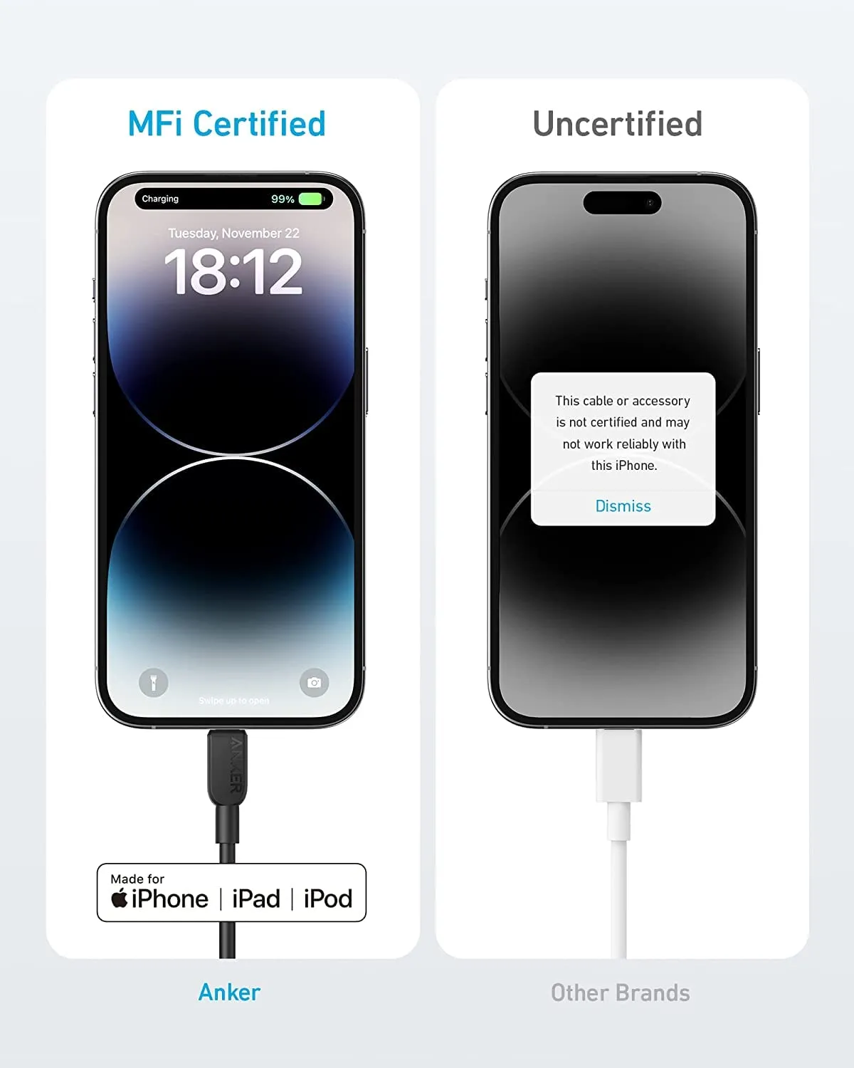 Anker Solix 310 câble USB-C Lightning MFi
