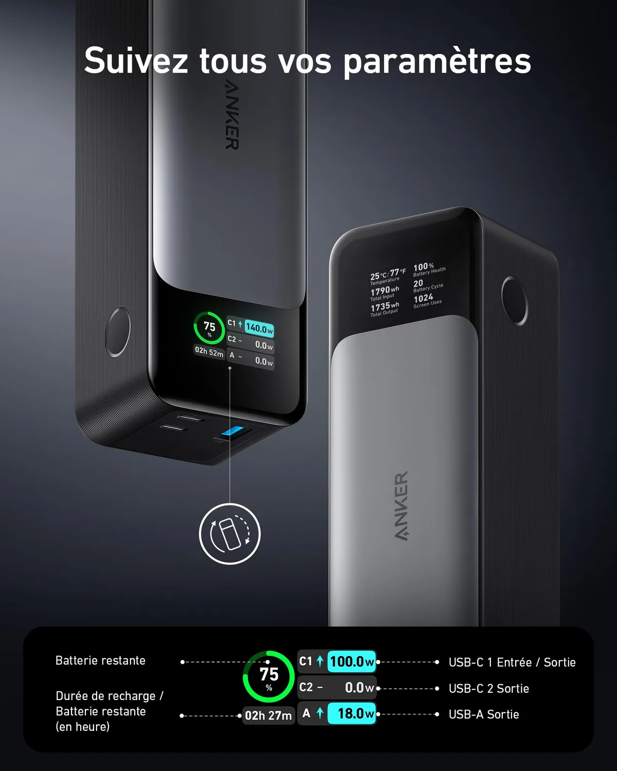 Anker Solix 737 PowerCore 24K batterie externe 24000 mAh 140 W