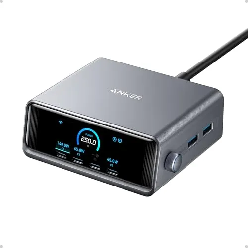 Anker Prime chargeur USB-C 250W 6 ports GaN écran