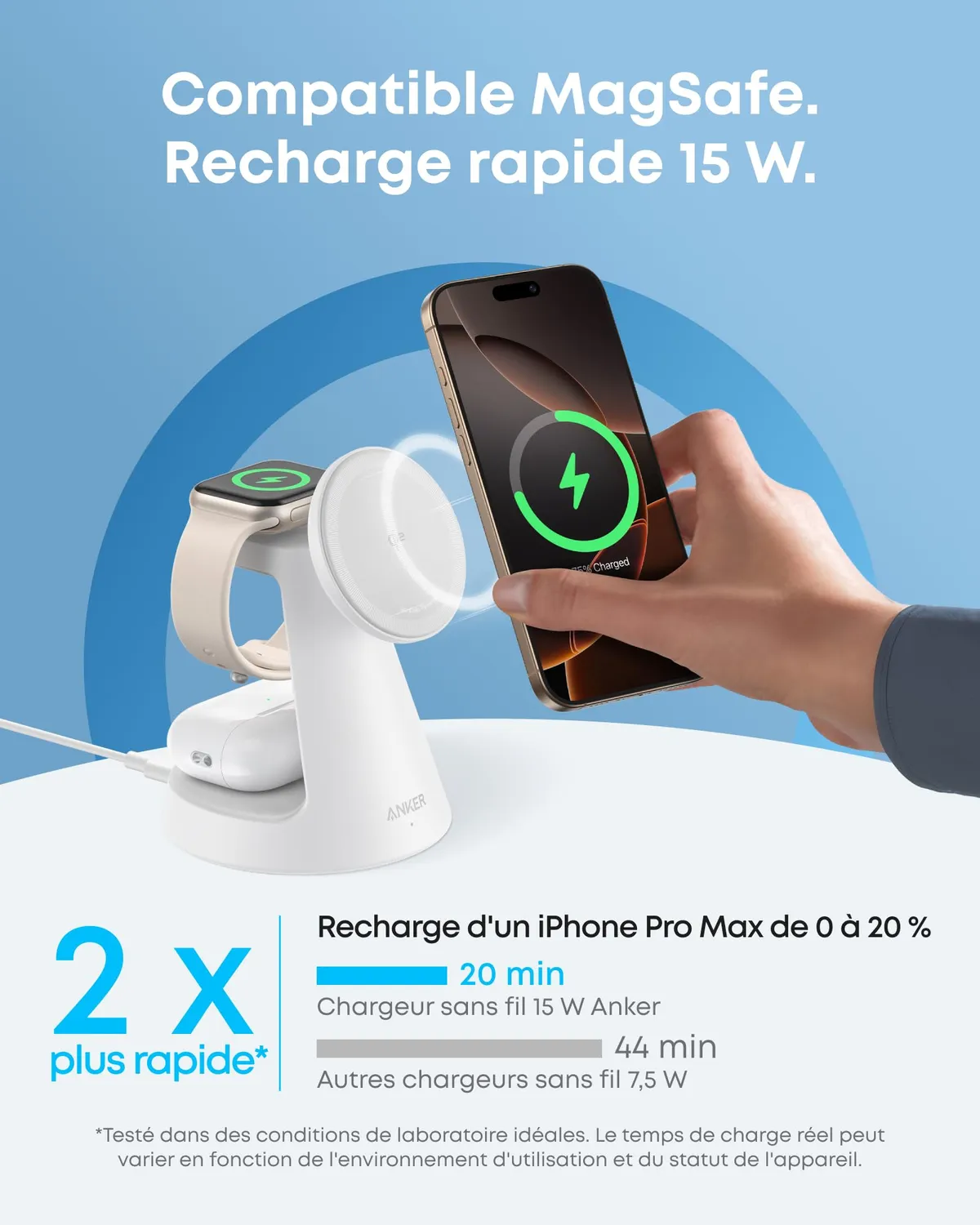 Anker Solix MagGo socle de charge 3-en-1 Qi2 15W