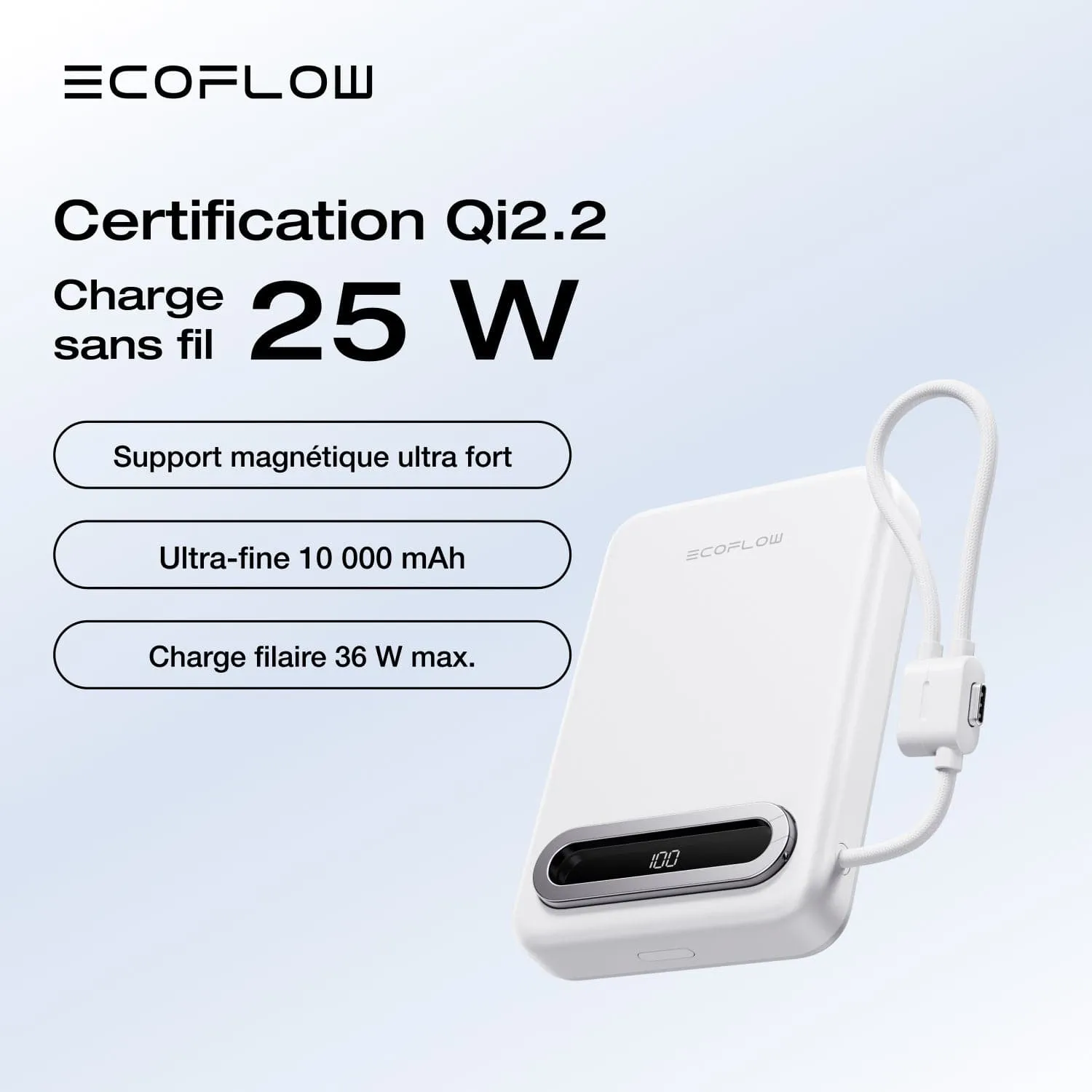 Batterie externe EcoFlow RAPID Mag Qi2.2 10 000 mAh 25 W