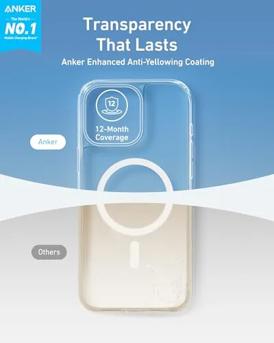 Anker Solix Classic Series coque iPhone 16 Plus transparente antijaunissement