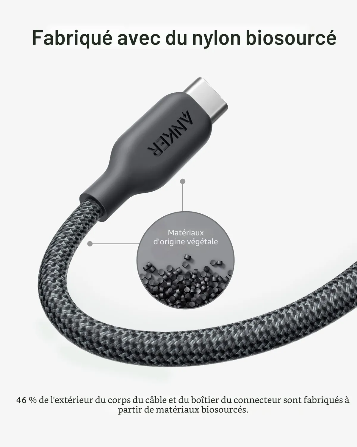 Anker 541 câble USB-C Lightning nylon bio