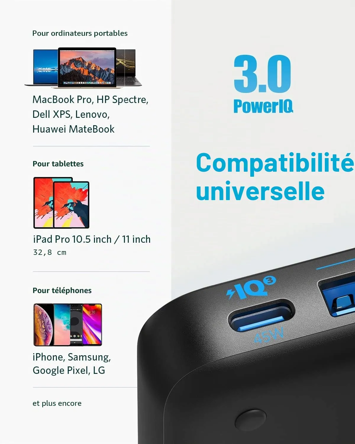 Anker Solix Atom III Slim chargeur USB-C 65W 4 ports GaN