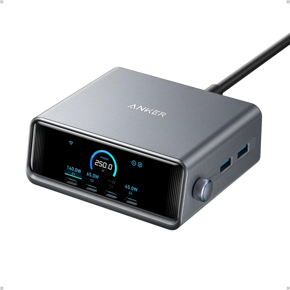 Anker Prime chargeur USB-C 250W 6 ports GaN écran