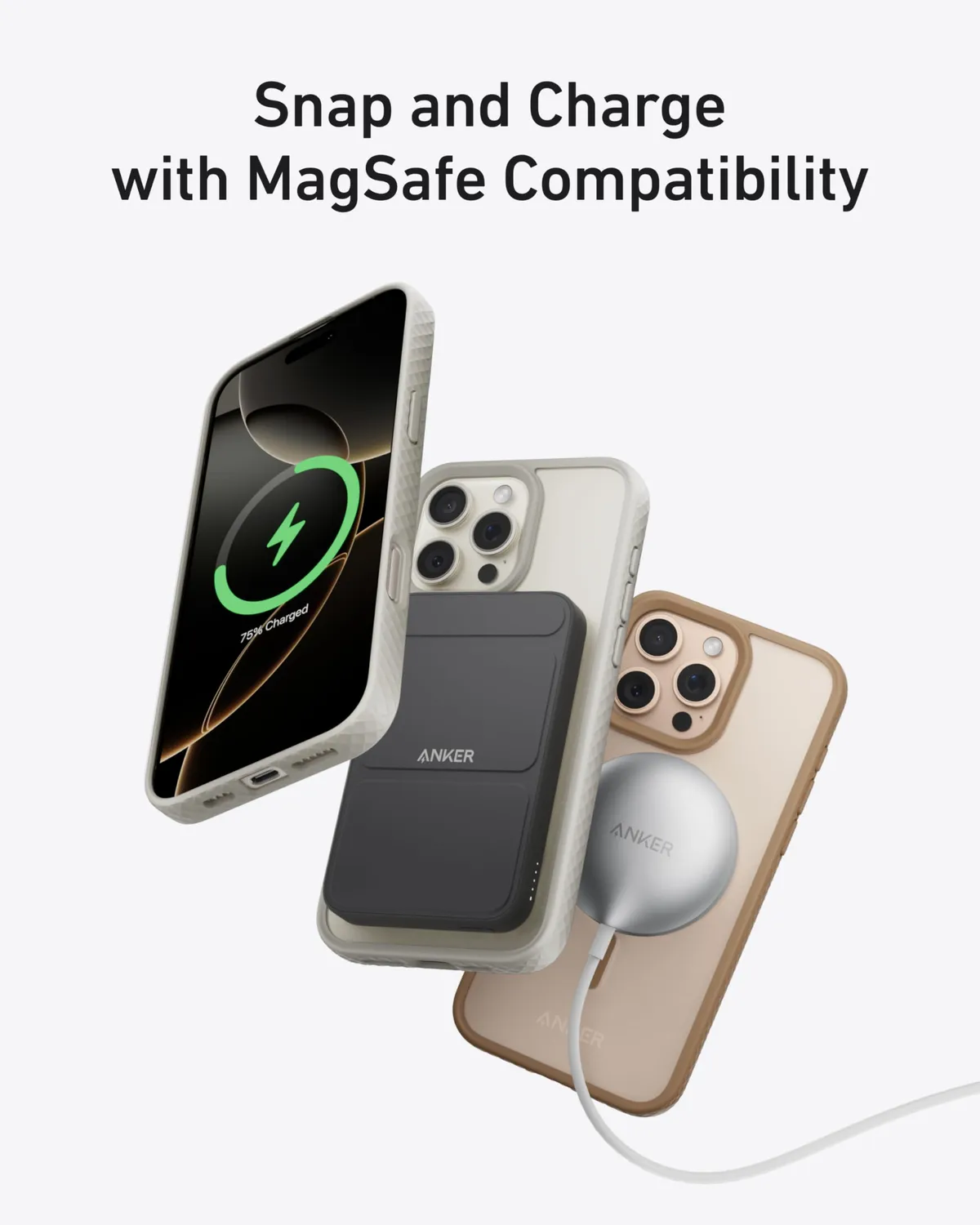 Anker A90H3 coque magnétique mate or rose
