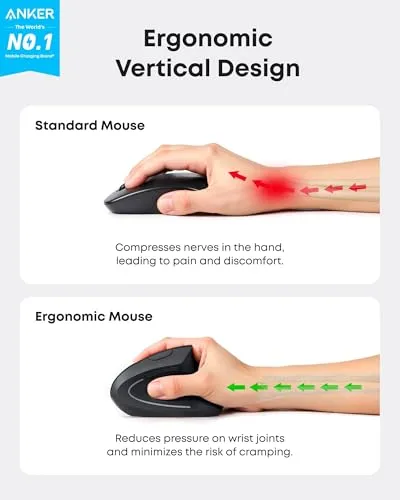 Anker Solix souris verticale sans fil ergonomique 1600 DPI