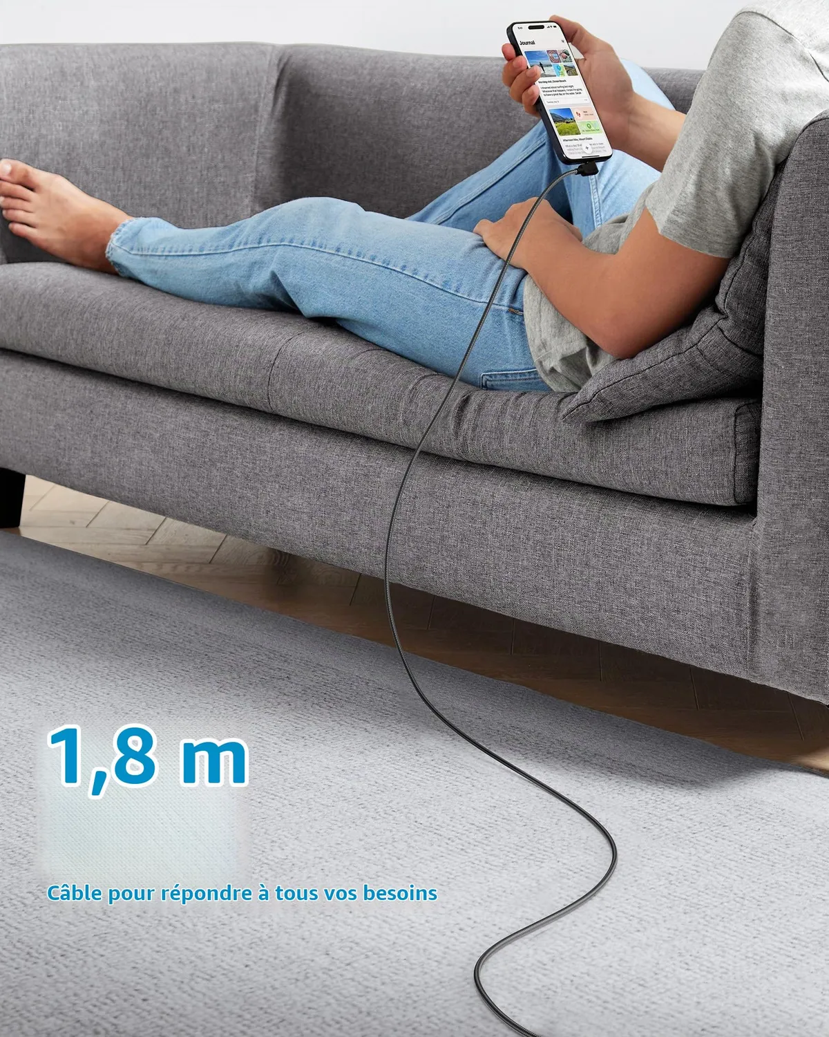 Anker Solix câble USB-C coudé 240W 1,8m lot de 2