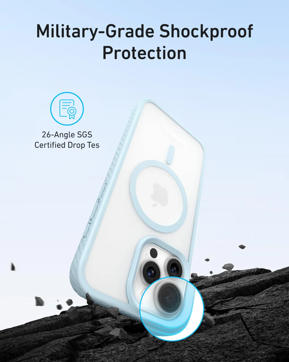 Anker A90H3 coque magnétique mate or rose