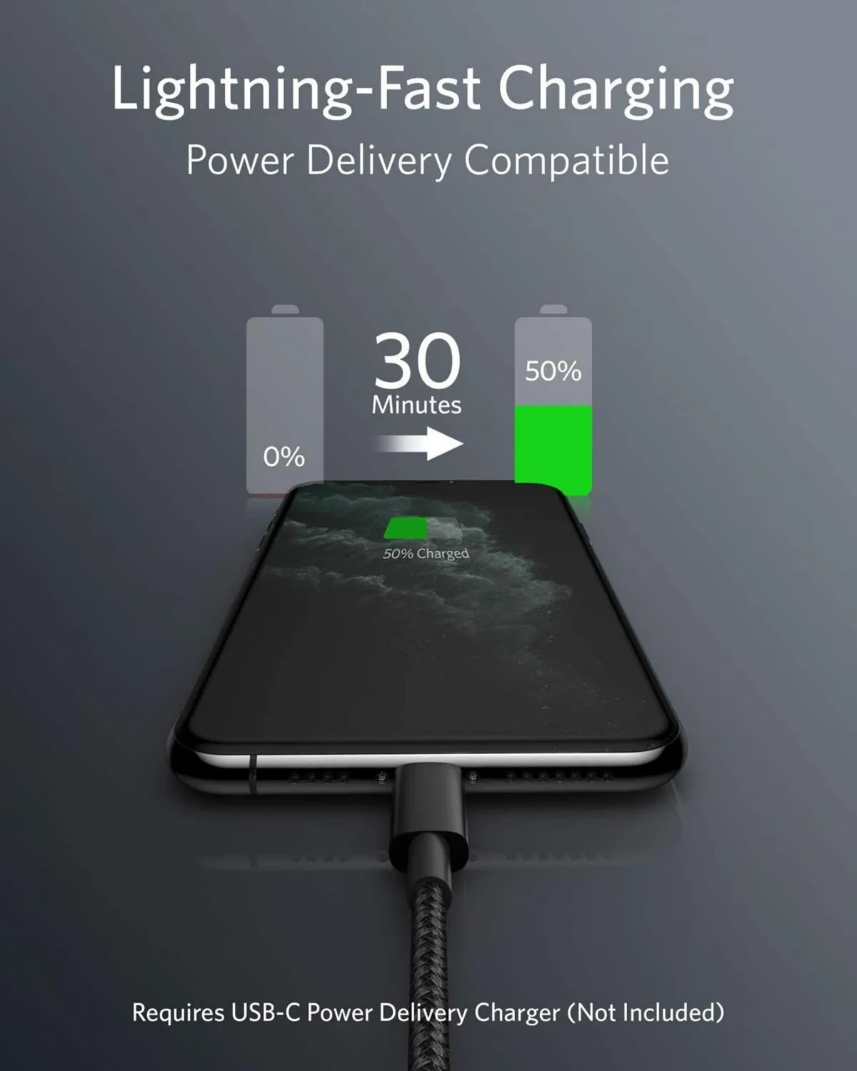 Anker Solix 331 câble USB-C vers Lightning en nylon MFi