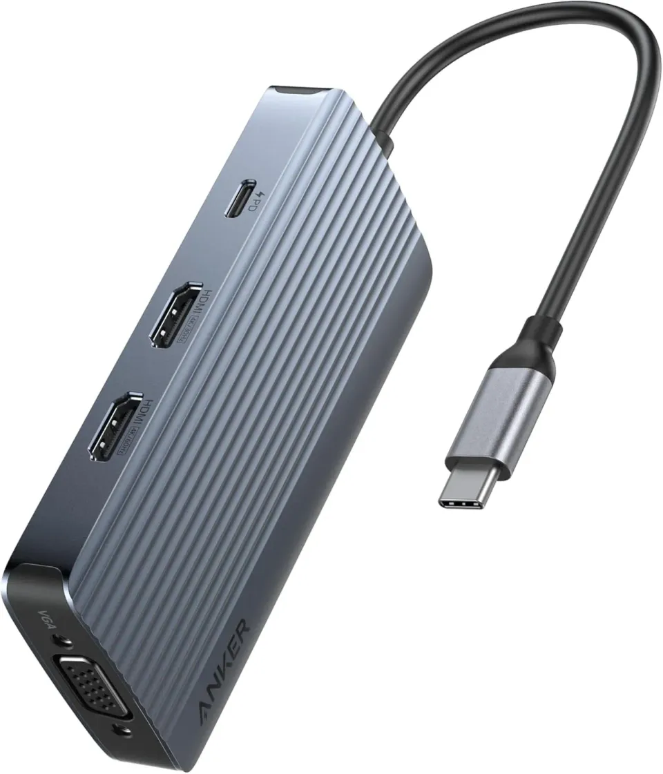 Anker Hub USB-C 8-en-1 double HDMI 4K VGA 5 Gbit/s