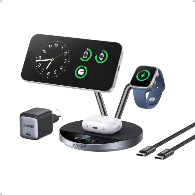 Anker Prime Station Charge 3-en-1 Qi2 25W MagSafe Écran