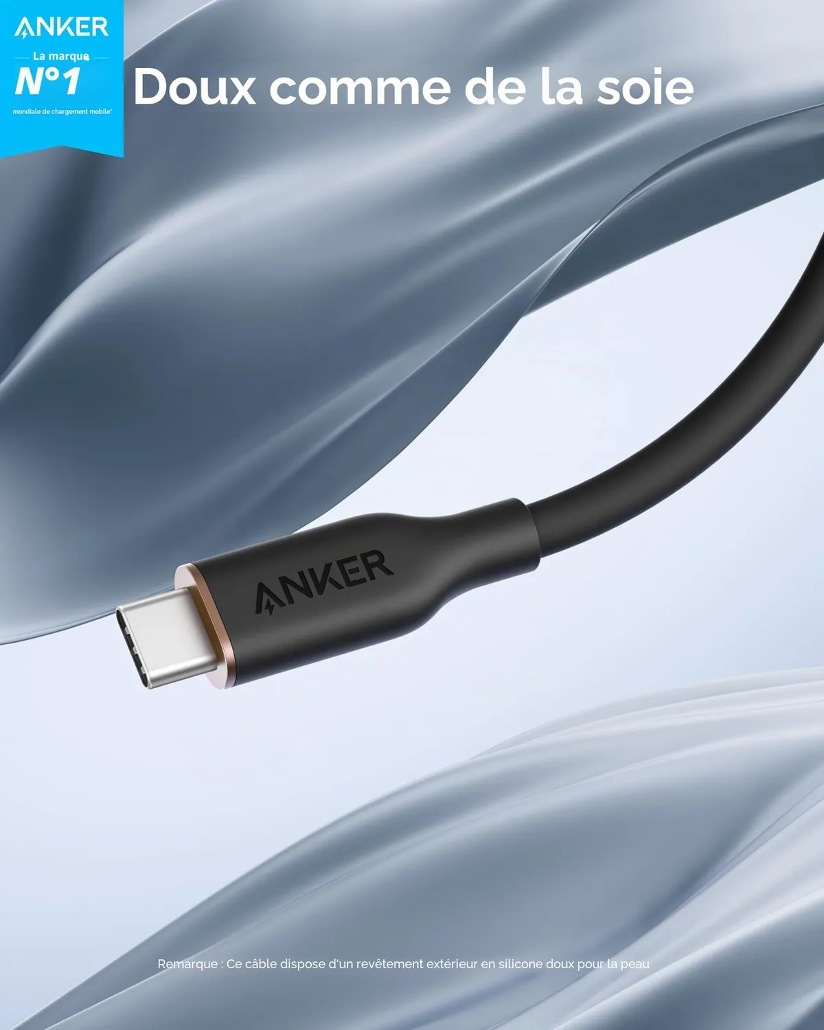 Anker câble USB-C 240W silicone noir