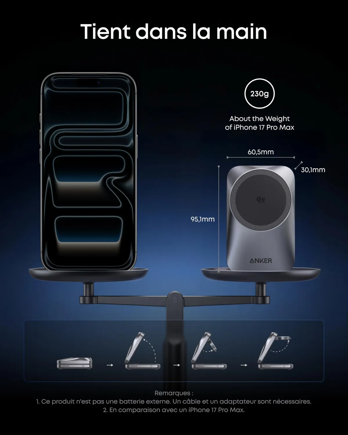 Anker Prime Station de Charge 3-en-1 Qi2 25W