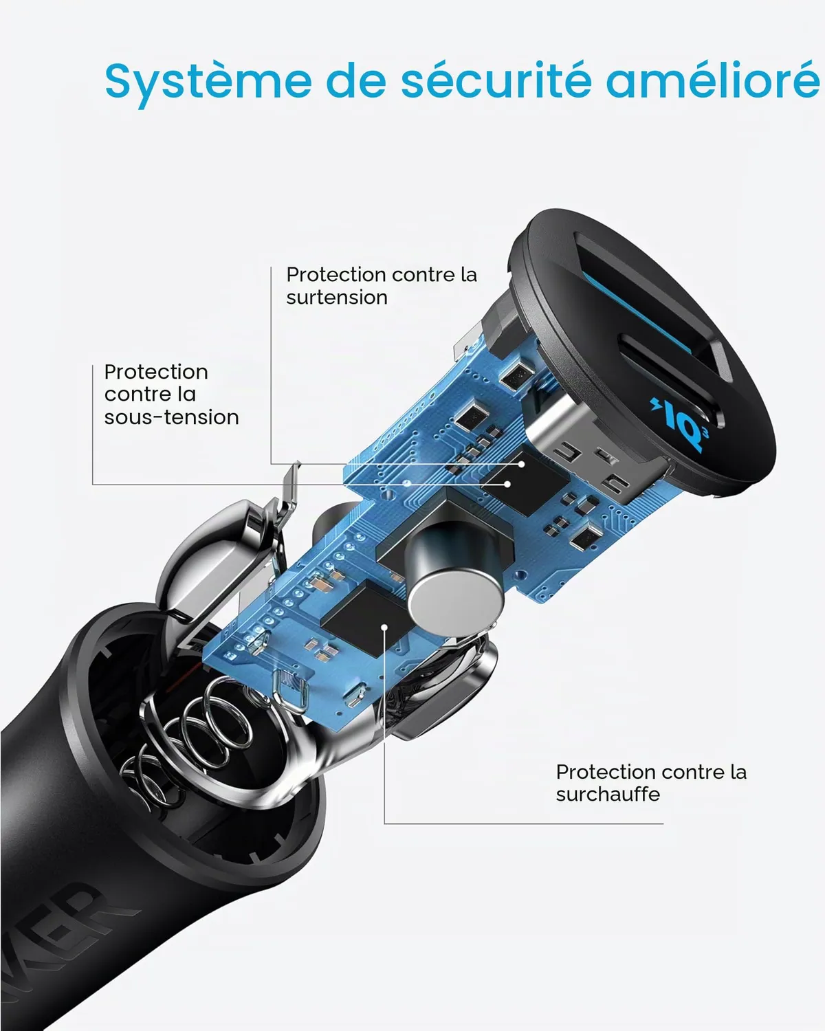 Anker Solix chargeur allume-cigare USB-C 30 W 2 ports