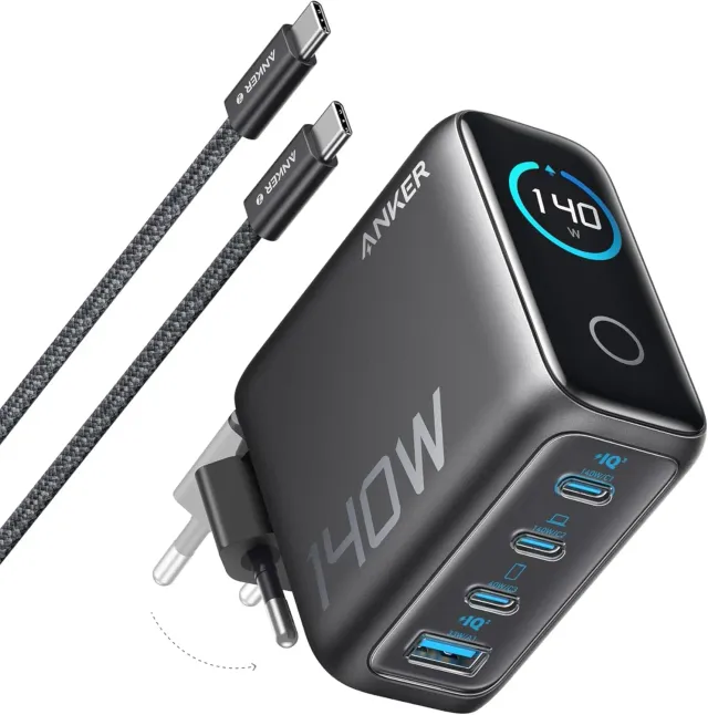 Anker Zolo chargeur USB-C 140W 4 ports GaN écran