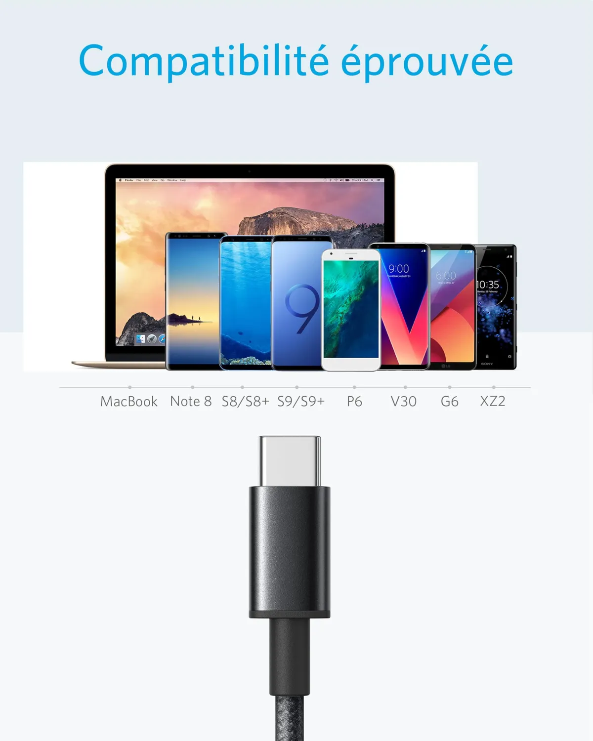 Anker 331 câble USB-A vers USB-C nylon tressé lot de 2