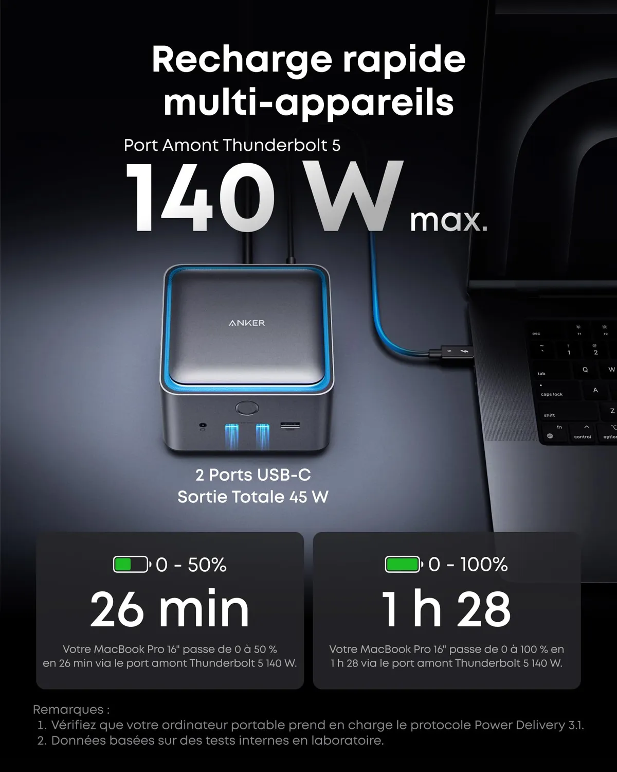 Anker Solix Prime TB5 station d’accueil 14-en-1 8K