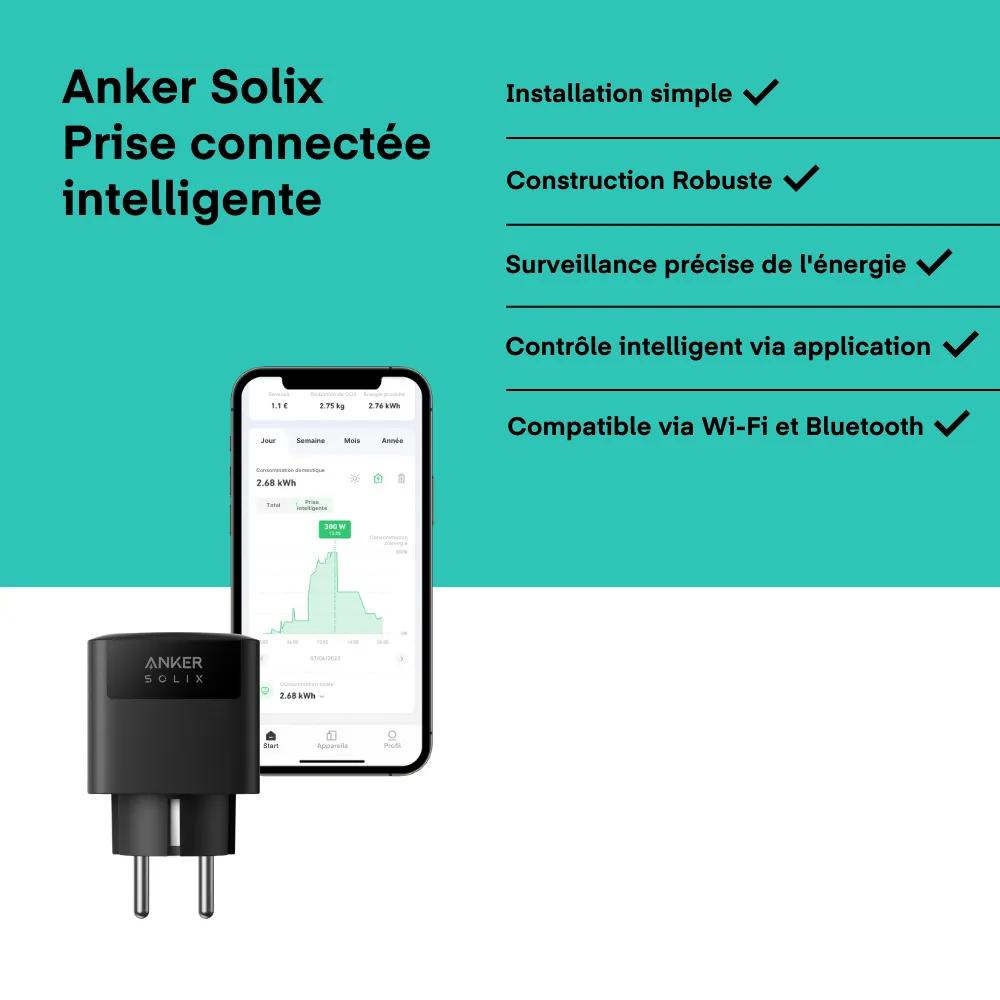 Anker SOLIX Smart Plug prise connectée WiFi Bluetooth