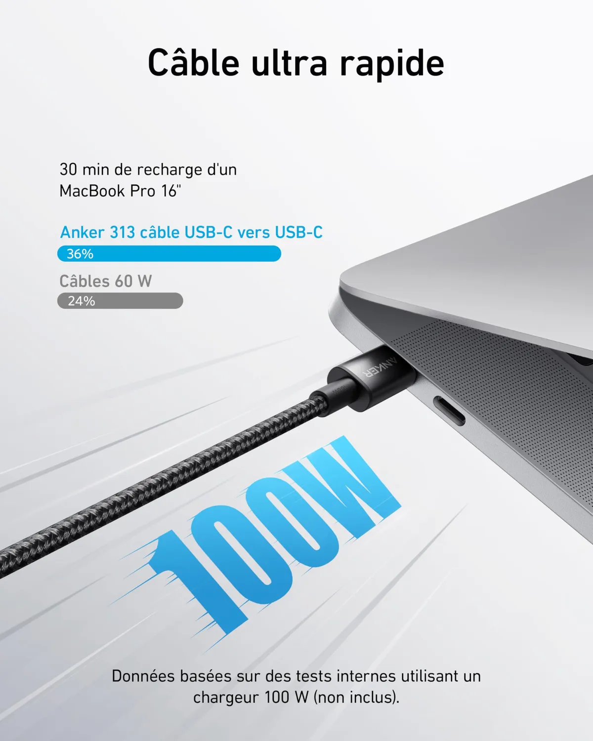 Anker 333 Câble USB-C vers USB-C 100W Nylon