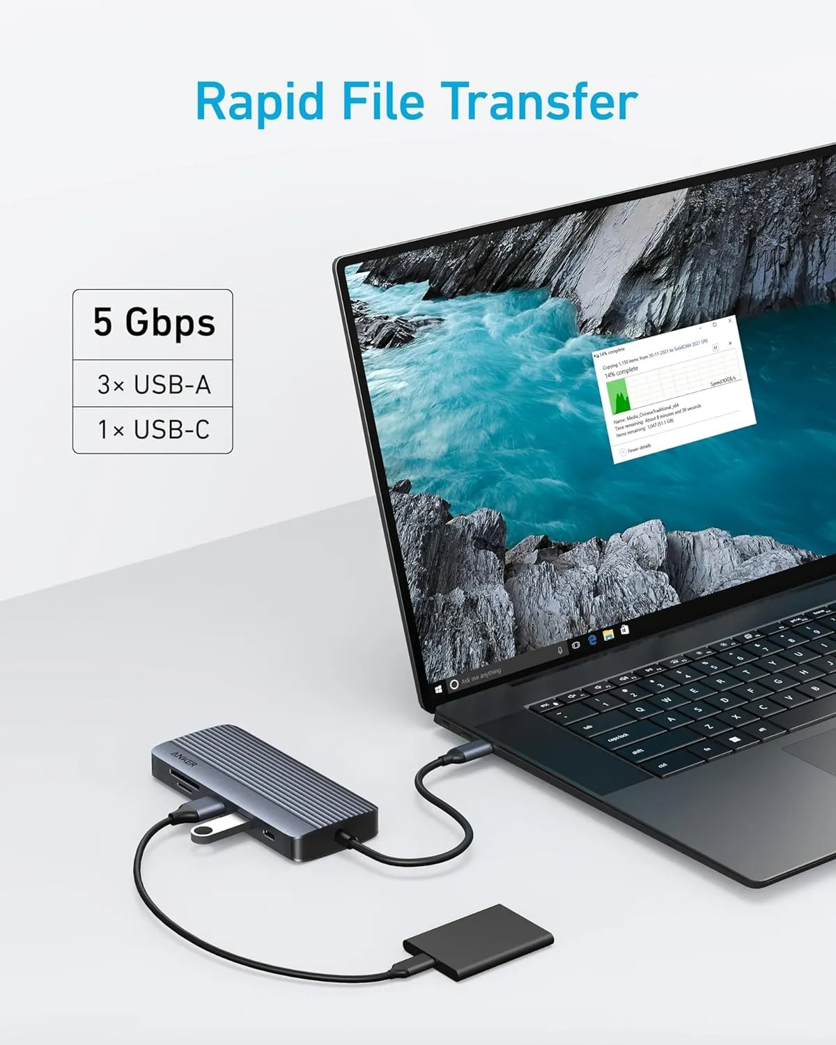 Anker Hub USB-C 10-en-1 A83C2 Double Écran 4K 100W