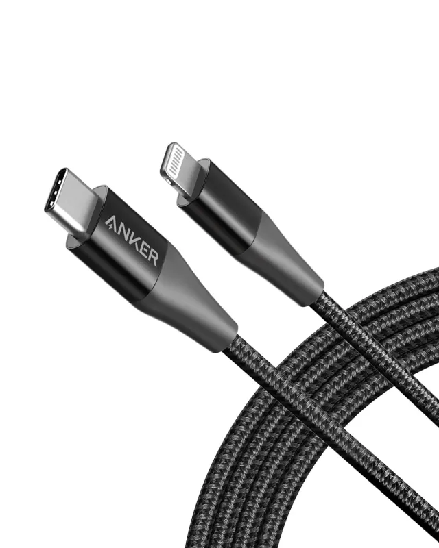 Anker Solix câble USB-C Lightning nylon 180 cm noir