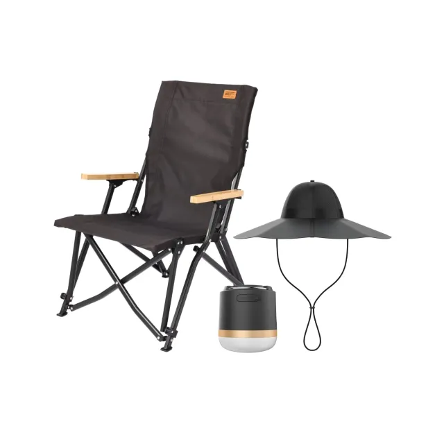 Kit confort camping EcoFlow chaise + lampe + chapeau