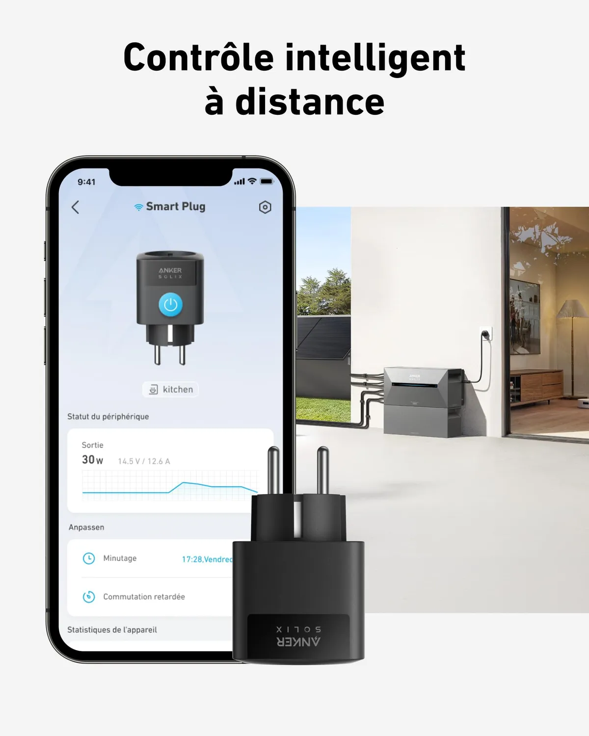 Anker Solix prise intelligente Solarbank 2 Wi-Fi 2500W