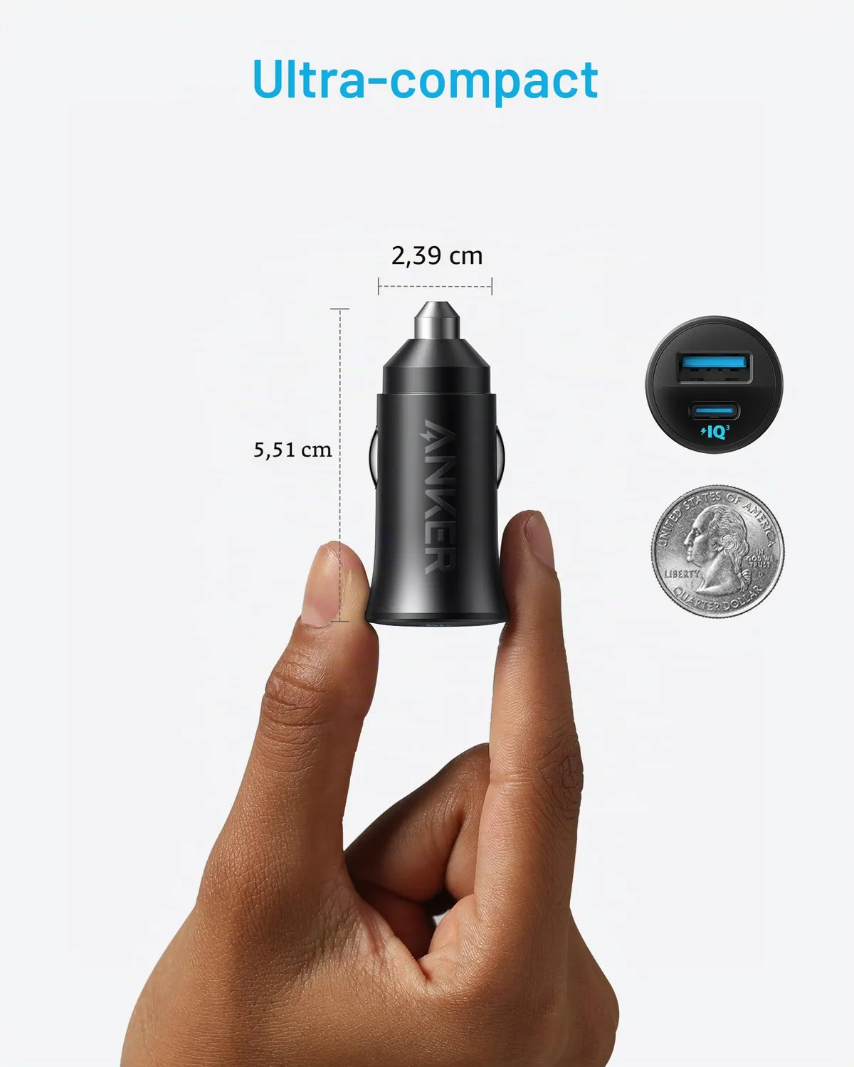 Anker Solix chargeur allume-cigare USB-C 30 W 2 ports
