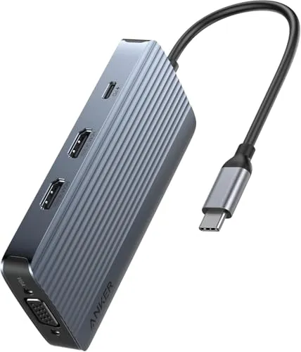 Anker Hub USB-C 8-en-1 double HDMI 4K VGA 5 Gbit/s