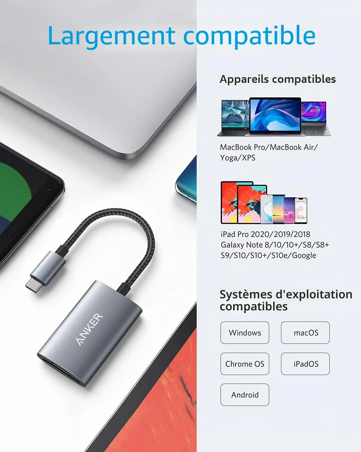 Anker PowerExpand+ lecteur carte SD USB-C UHS-II 2-en-1