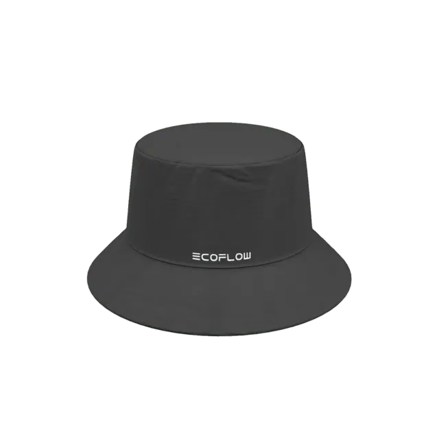 EcoFlow bob chapeau coton noir logo brodé