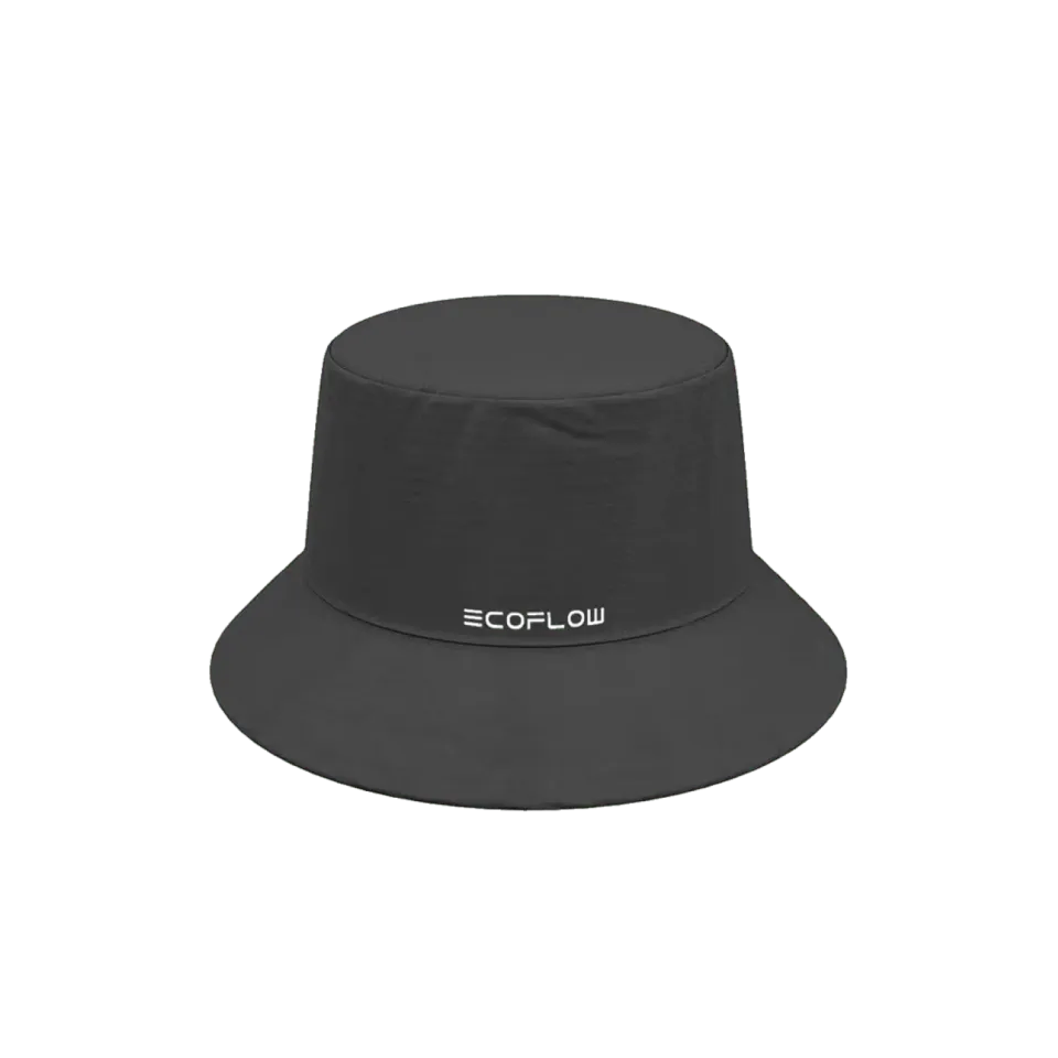 EcoFlow bob chapeau coton noir logo brodé